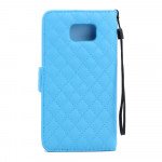 Wholesale Samsung Galaxy Note 5 Quilted Flip Leather Wallet Case with Strap (Blue)